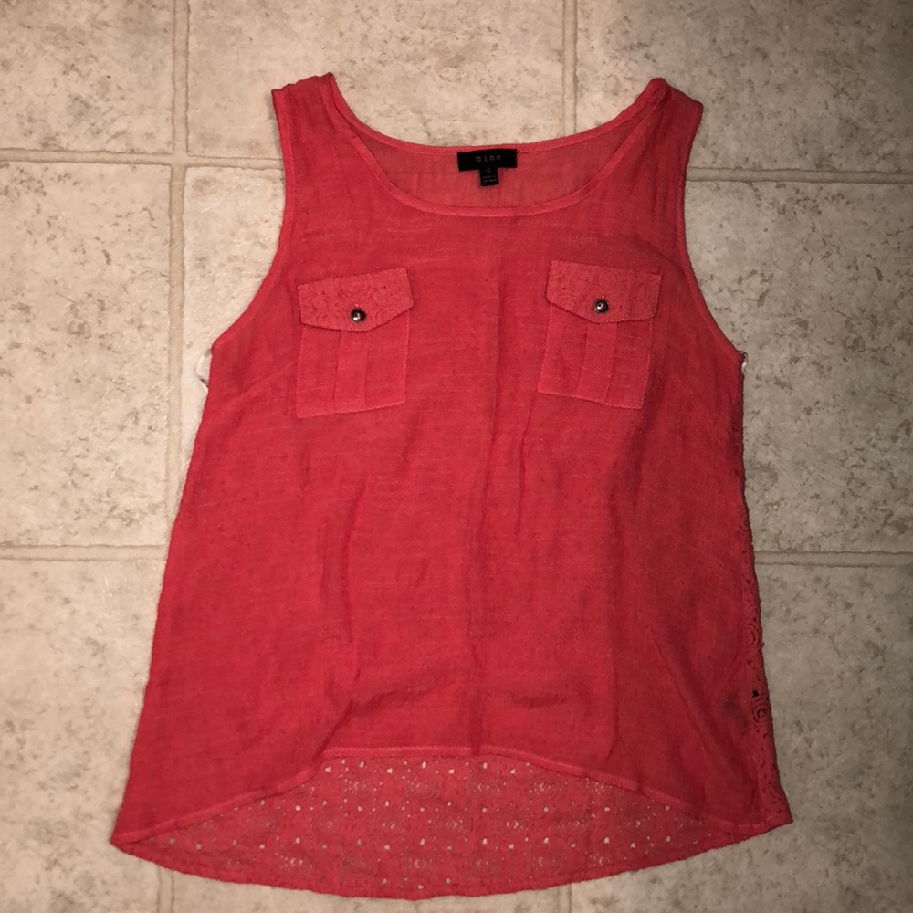 Salmon crocheted tank top